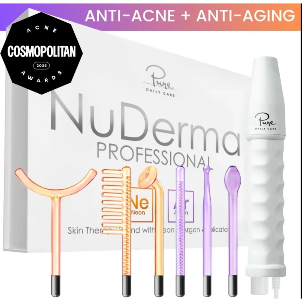 Pure Daily Care NuDerma Professional Skin Therapy Wand  Argon Anti-Acne Aging